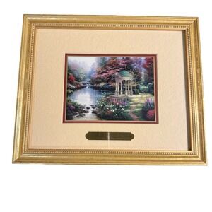 Thomas Kinkade The Garden of Prayer Framed Gift Print with COA 8x10 Gold Frame